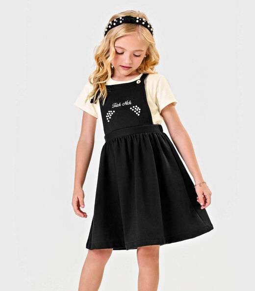 Image_Conjunto Menina Blusa Com Salopete Trick Nick Preto