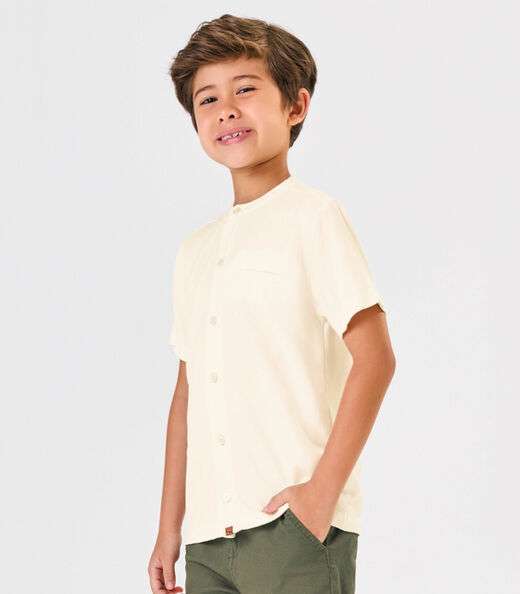 Conjunto Menino Camisa Com Bermuda Trick Nick Bege