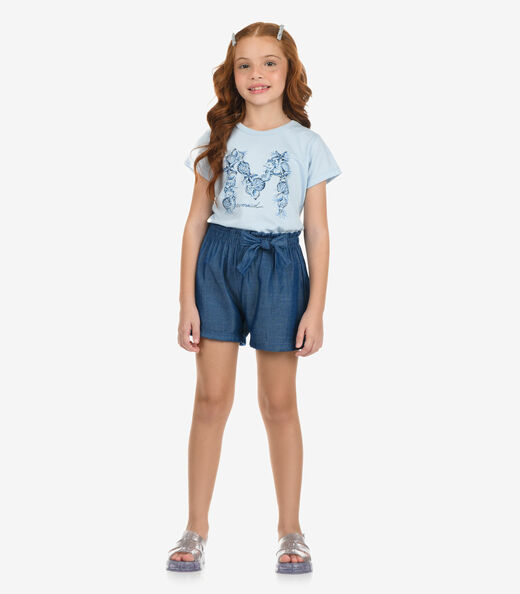 Blusa Feminina Meia Malha Rovi Kids Azul