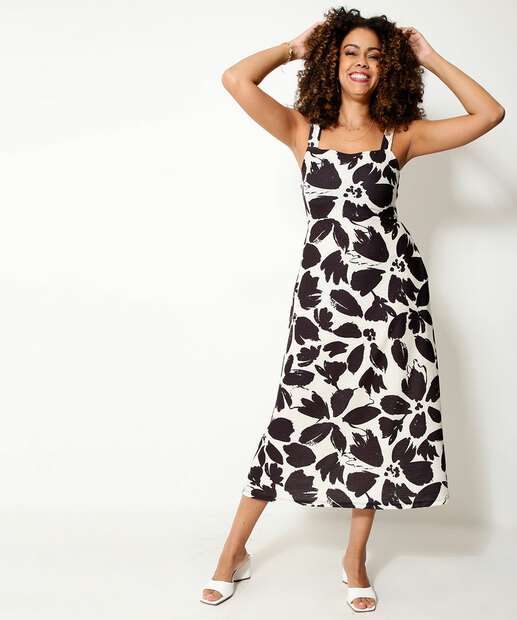 Vestido Feminino Midi Alças Largas Marisa