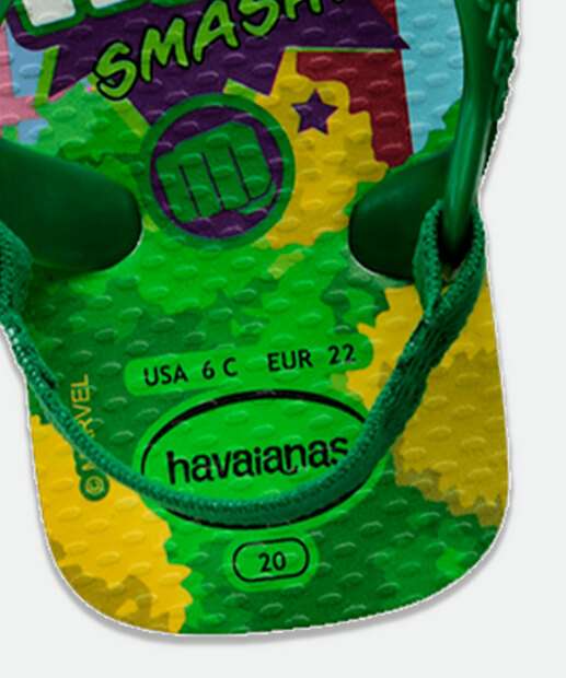 Chinelo Havaianas Bebê Hulk Marvel 