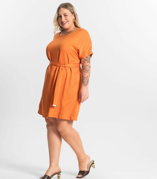 Vestido Curto Secret Glam Laranja