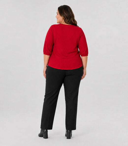 Blusa Canelada Plus Infinita Cor Vermelho