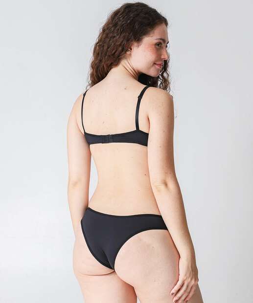 Calcinha Biquíni Listras Tule Marisa Preto