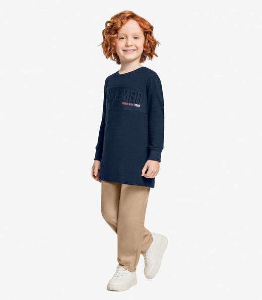 Camiseta Infantil Manga Longa Trick Nick Azul