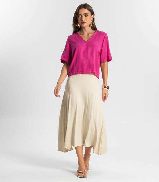 Blusa Feminina Manga Curta Endless Rosa