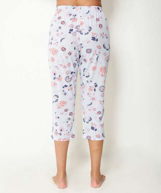 Pijama Feminino Floral Manga Curta Marisa