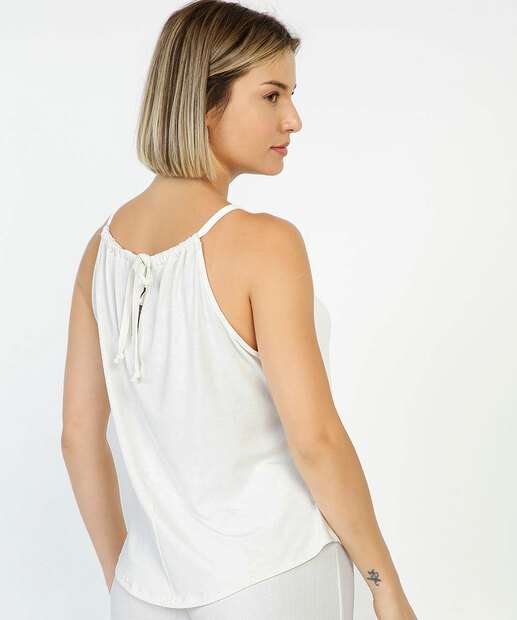 Blusa Regata Feminina Vazada Alças Finas Marisa 