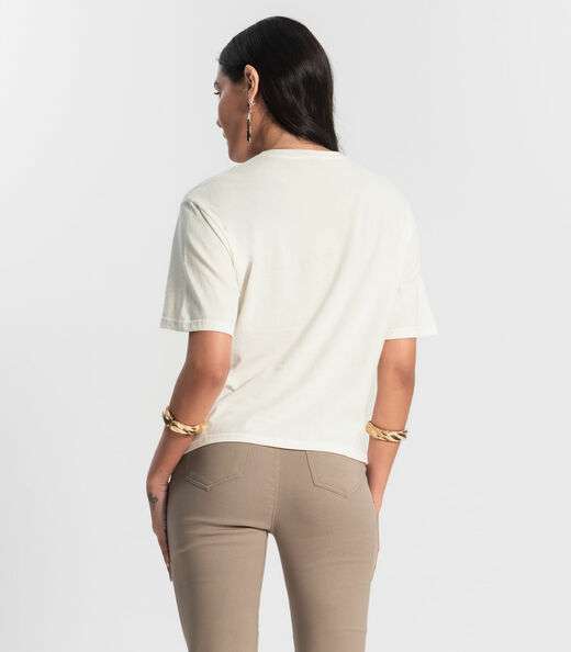 Blusa T-Shirt Feminina Rovitex Bege