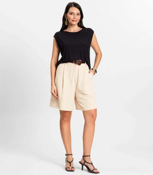 Blusa Feminina em Visco Creponada Rovitex Preto