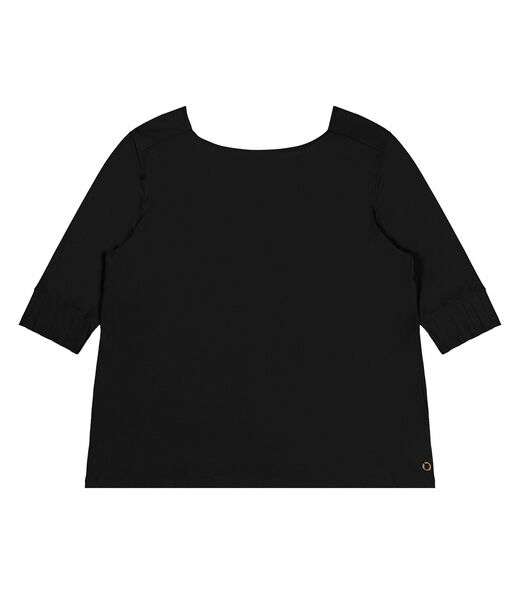Blusa Plus Size Manga 3/4 Secret Glam Preto