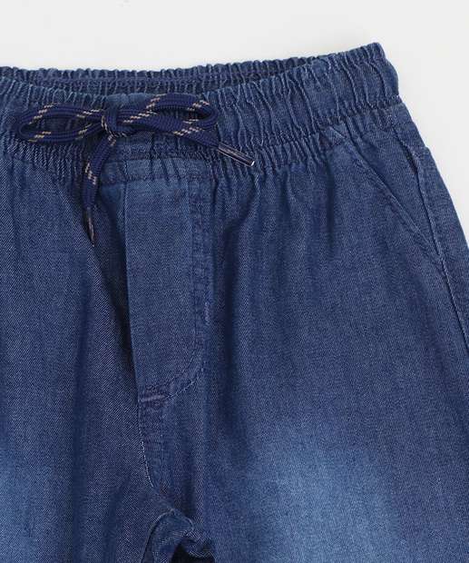 Calça Infantil Jogger Jeans Tam 1 a 3 Azul