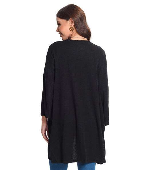 Cardigan Alongado Rovitex Preto