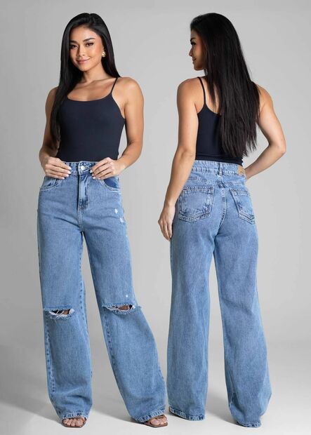 Calça Jeans Sawary Wide Leg - 282697