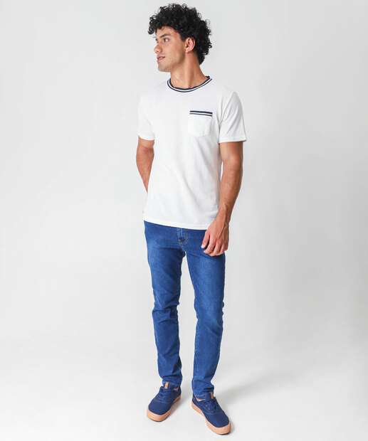Camiseta Masculina Manga Curta Marisa Off White
