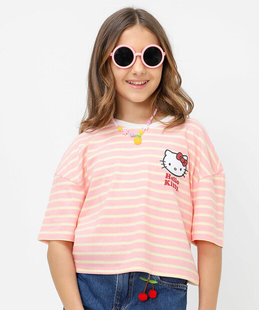 Image_Blusa Juvenil Cropped Listrada Hello Kitty Tam 10 a 16 Rosa