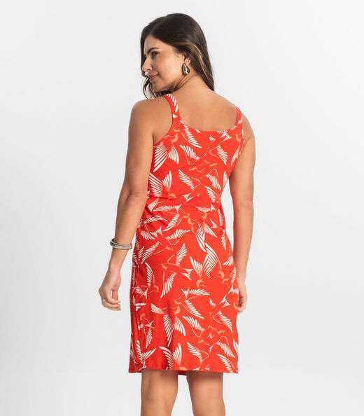 Vestido Estampado Rovitex Laranja