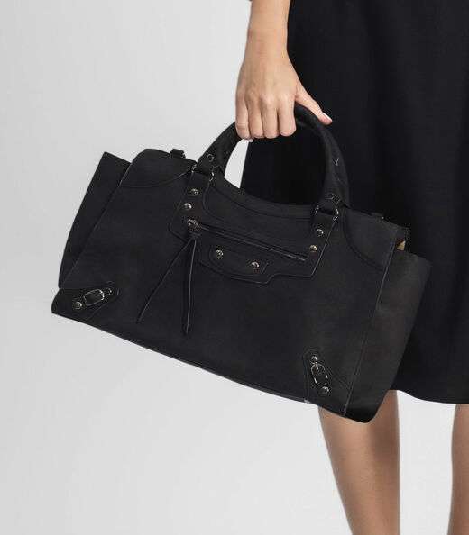 Bolsa Feminina Grande Camurça Sintética Bela Gaia Preto