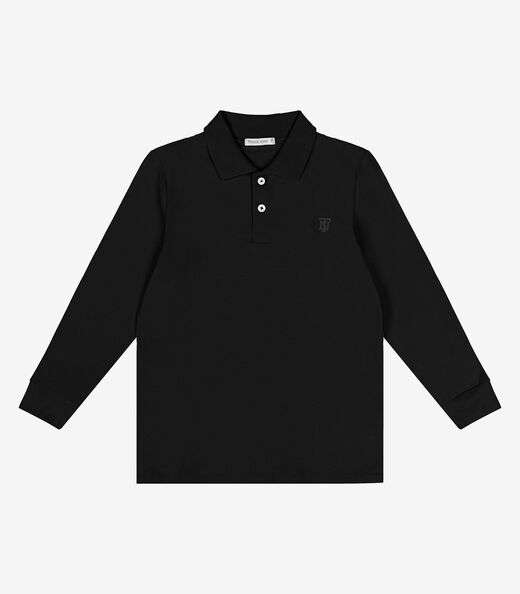Polo Infantil Masculino Manga Longa Trick Nick Preto