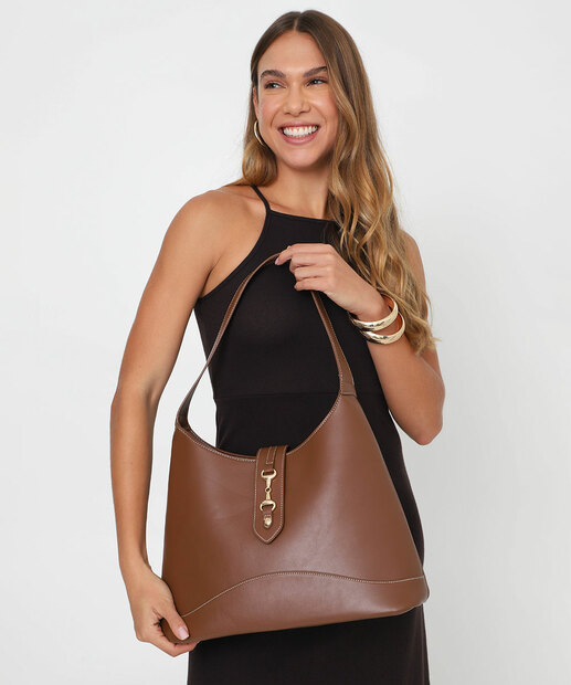 Image_Bolsa De Ombro Tote Feminina Fivela Marisa Marrom