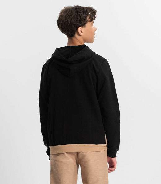 Blusão Juvenil Masculino Com Capuz Minty Preto
