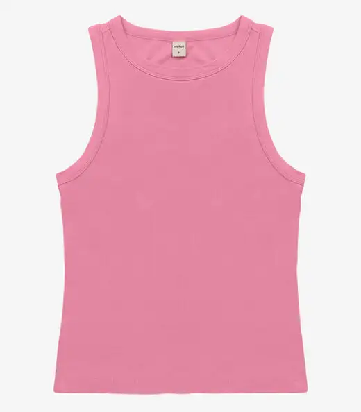 Regata Básica Feminina em Cotton Leve Rovitex Rosa