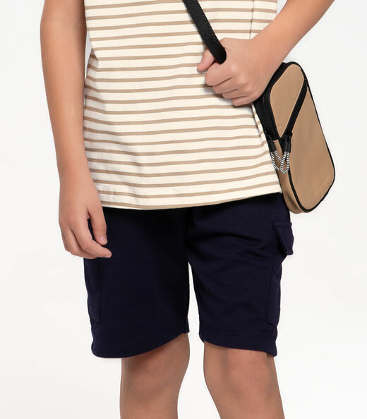 Conjunto Infantil Masculino Listrado Trick Nick Bege