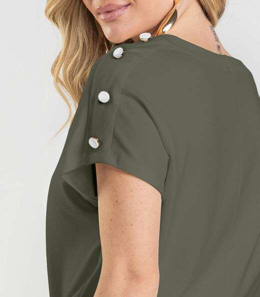Blusa Feminina Com Botões Dianna Verde