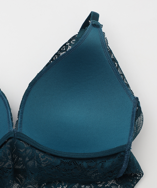 Sutiã Bra Top Triângulo De Renda Com Bojo Marisa Verde