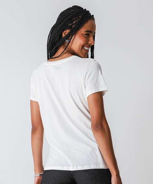 Camiseta Feminina Snoopy Off White