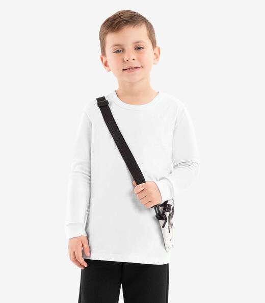 Camiseta Manga Longa Básica Rovitex Kids Branco