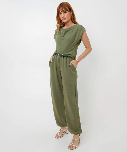 Blusa Feminina Textura Degagê Sem Manga Marisa Verde