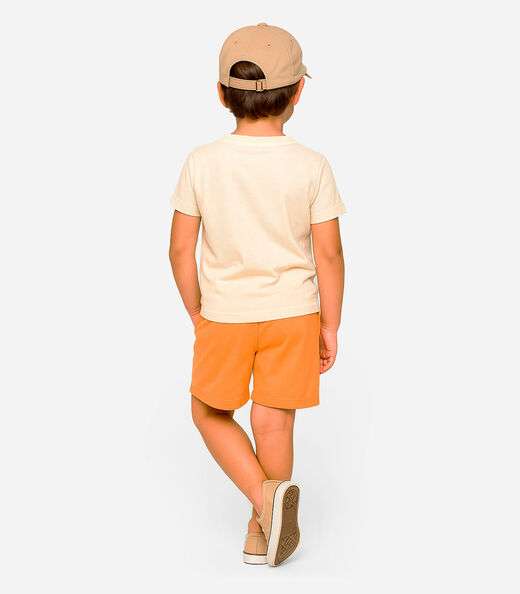 Conjunto Infantil Camiseta Com Bermuda Select Bege