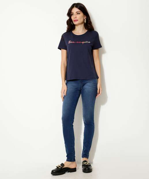 Blusa Feminina Estampa Frase Manga Curta Marisa