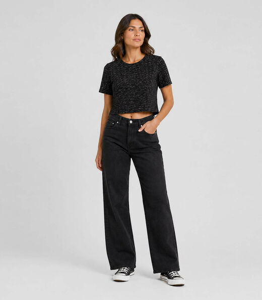 Blusa Feminina Em Tecido Sideral Infinita Cor Preto