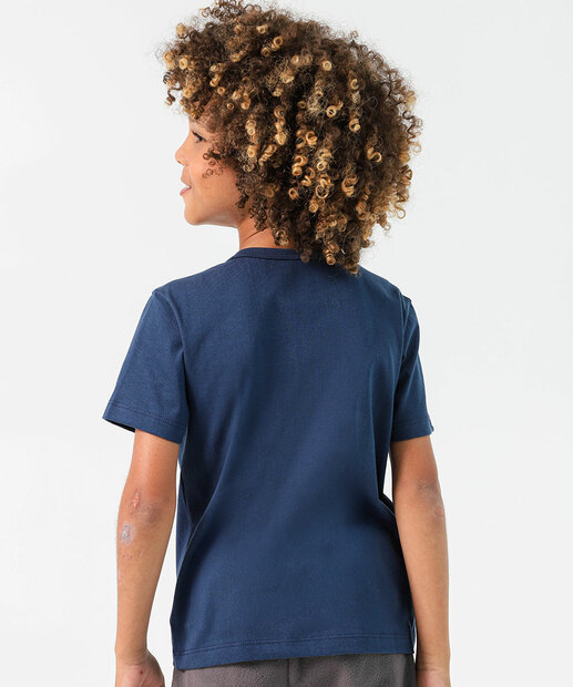Camiseta Infantil Menino Marisa Azul Tam 6 a 10