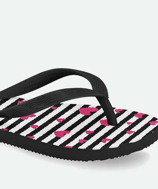 Chinelo Infantil Listrado Corações Molekinha