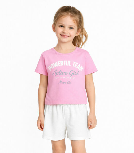 Image_Conjunto Infantil Menina Blusa E Short Select Rosa