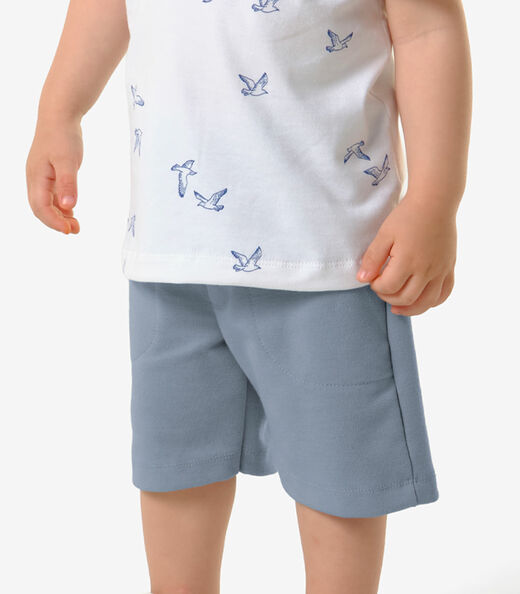 Conjunto Infantil Polo Com Bermuda Trick Nick Branco