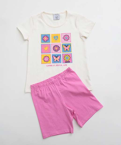 Image_Conjunto Infantil Estampa Flores Marisa Tam 4 a 10 Amarelo