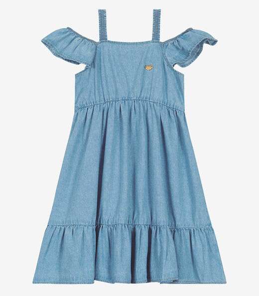 Vestido Jeans Juvenil Trick Nick Azul
