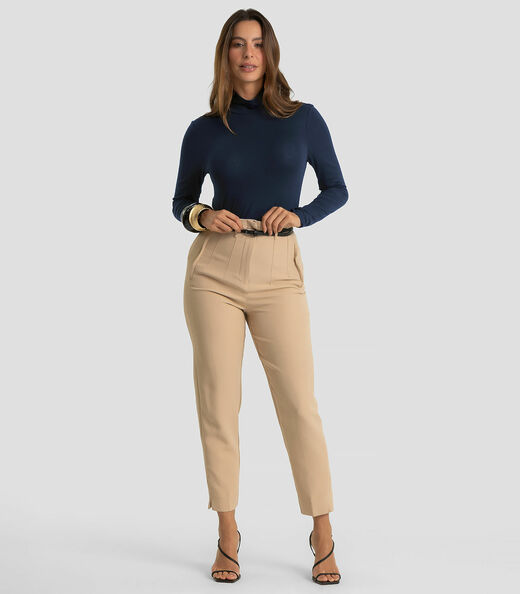 Blusa Feminina Manga Longa Visco Premiere Dianna Azul