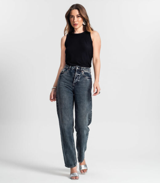 Regata Feminina Com Decote Trabalhado Rovitex Preto