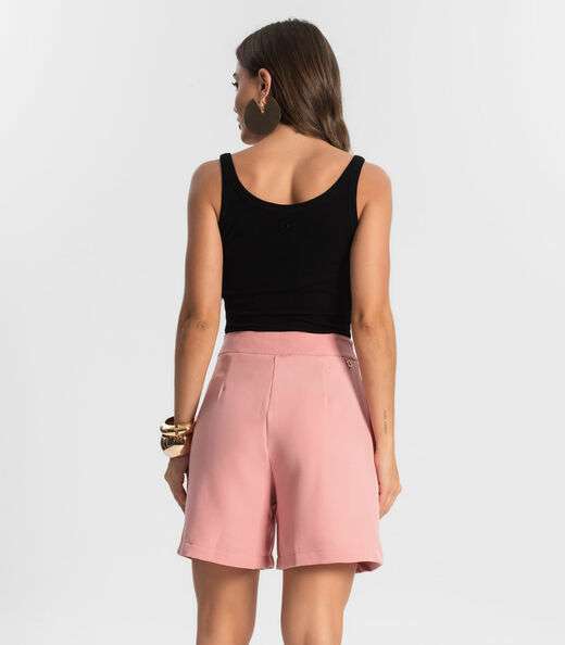 Bermuda Feminina Alfaiataria Endless Rosa