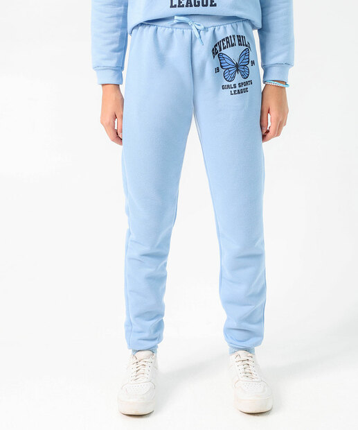 Calça Juvenil Moletom Estampada Marisa Tam 10 a 16 Azul