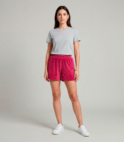 Image_Shorts Feminino Em Plush Infinita Cor Vermelho