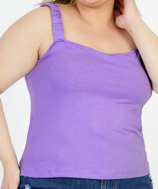 Blusa Regata Plus Size Feminina Alças Largas