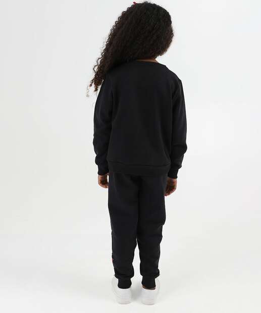 Conjunto Infantil Moletom Hello Kitty Tam 4 a 10 Preto