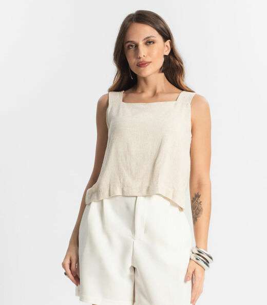 Image_Regata Feminina Em Linho Endless Bege