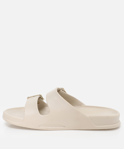Rasteirinha Birken Feminina Fivela Via Uno Off White